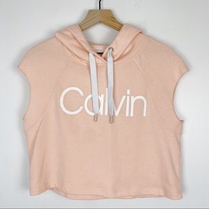Calvin Klein cropped sleeveless hoodie size medium